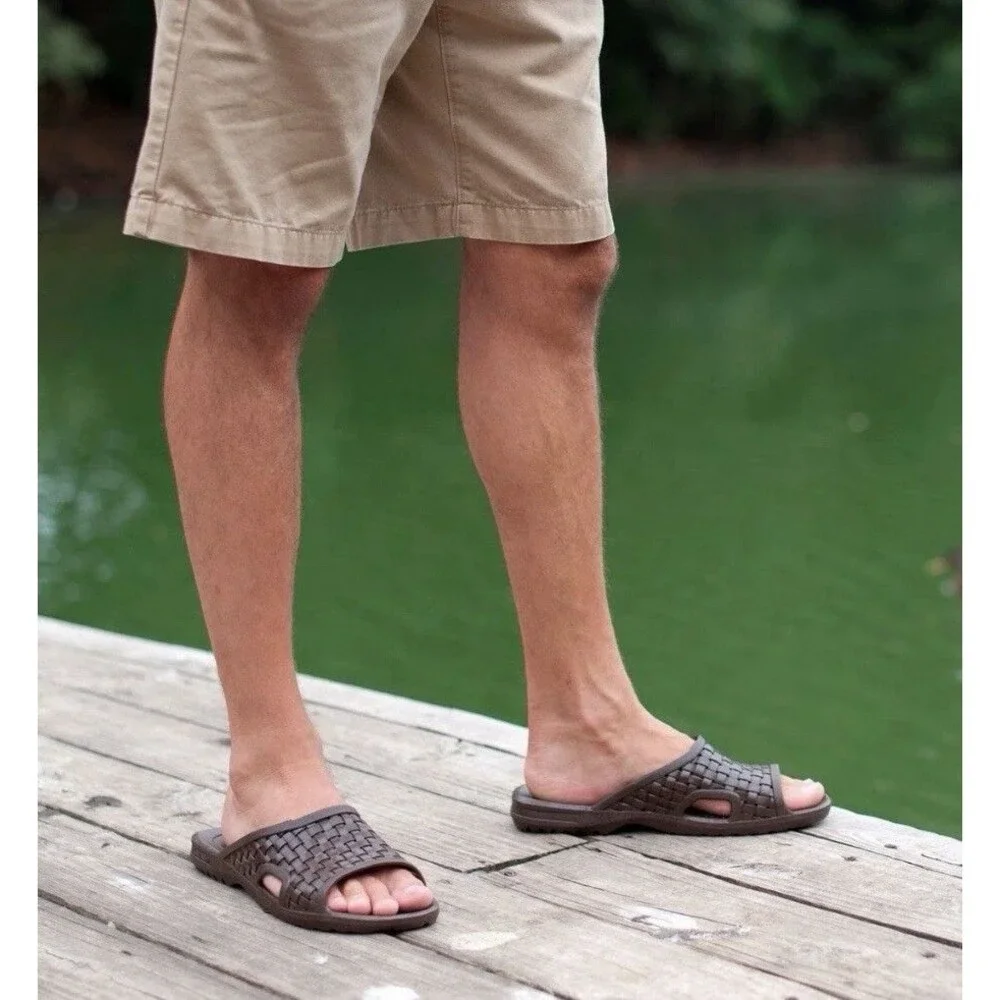 OKABASHI Men's Torino Brown Sandals Slides - Sz Large (8 - 8.5) - New With Tags